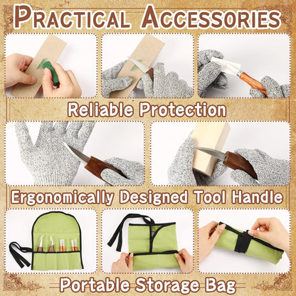 Wood Carving Knife Set, 20 PCS Wood Carving Kit