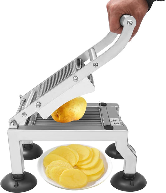 Commercial Tomato Slicer, 0.4”/10mm Thickness Manual Tomato Cucumber Onion Ham Egg Cutter, Heavy Duty Stainless Steel Slicer with 4 Suction Cups for Restaurant Home Use