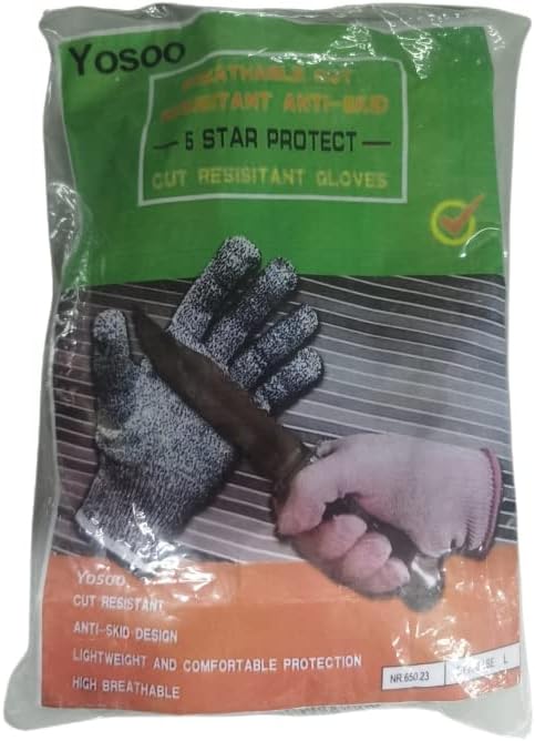 Cut Resistant Sleeves, Level 5 Protection, Slash Resistant Arm Protective Sleeves with Thumb Hole, 1 Pair, 18 Inch (Gray)