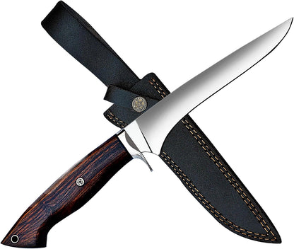 WARIVO 12.5-Inch Fillet Knife with Sheath, High Carbon Steel Sharp Boning Knife for Fish, Ergonomic Rosewood Handle, Deboning Knife for Meat Cutting, Trimming, Filleting, Kitchen and Outdoor