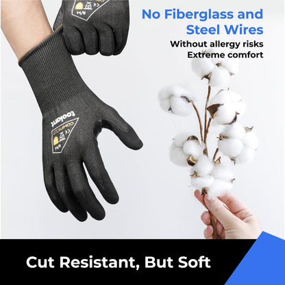Metal Q Cut Resistant Set, ANSI A4 Cut Resistant Work Gloves with Grip and Ultra Thin & Cut Resistant Sleeves for Thin Skin, Gardening, Pet Grooming
