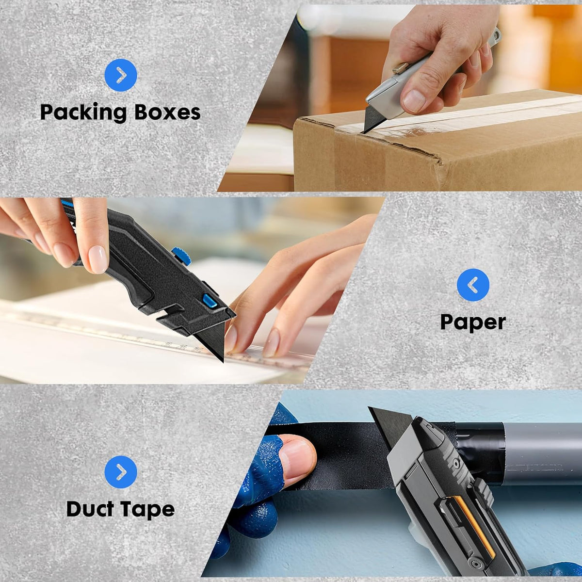 Zirconia Ceramic Blades – 10-Pack Replacement Utility Blades for Utility Knives, Box Cutter, Keep Sharp Longer – Black