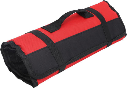 20 Slots Chef Knife Roll Bag, Portable Cutlery Knives Holders Protectors, Canvas Knife Case Holds for Home Kitchen Travel Camping (Red)