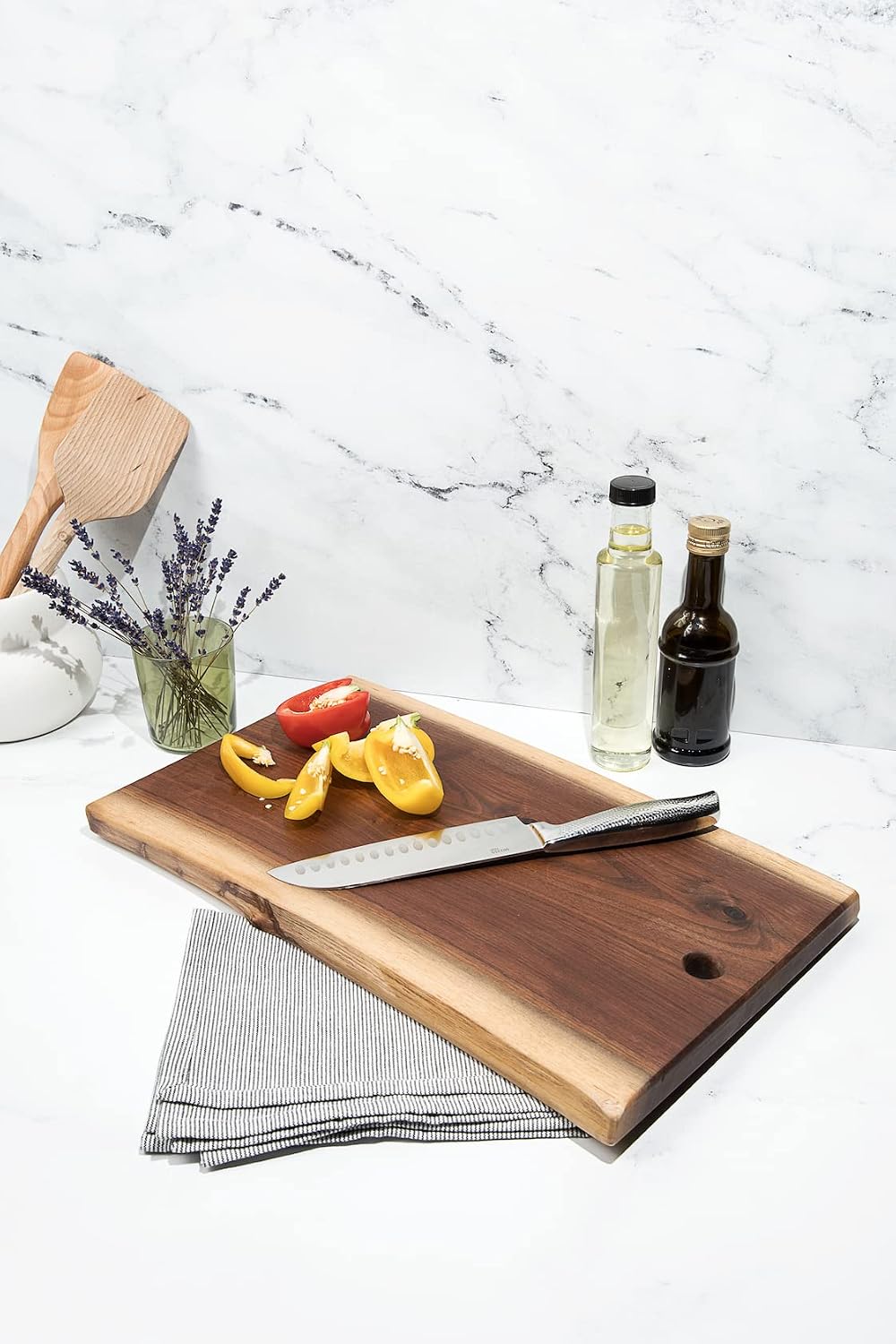 Live Edge Black Walnut Cutting Board – Amish Handmade in USA, One-of-a-Kind Charcuterie & Serving Board, Sustainably Harvested American Hardwood, 8"x12"| ArborDown