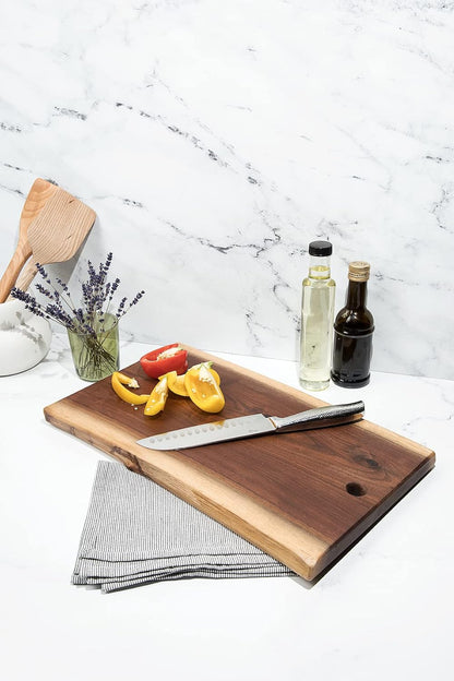 Live Edge Black Walnut Cutting Board – Amish Handmade in USA, One-of-a-Kind Charcuterie & Serving Board, Sustainably Harvested American Hardwood, 8"x12"| ArborDown