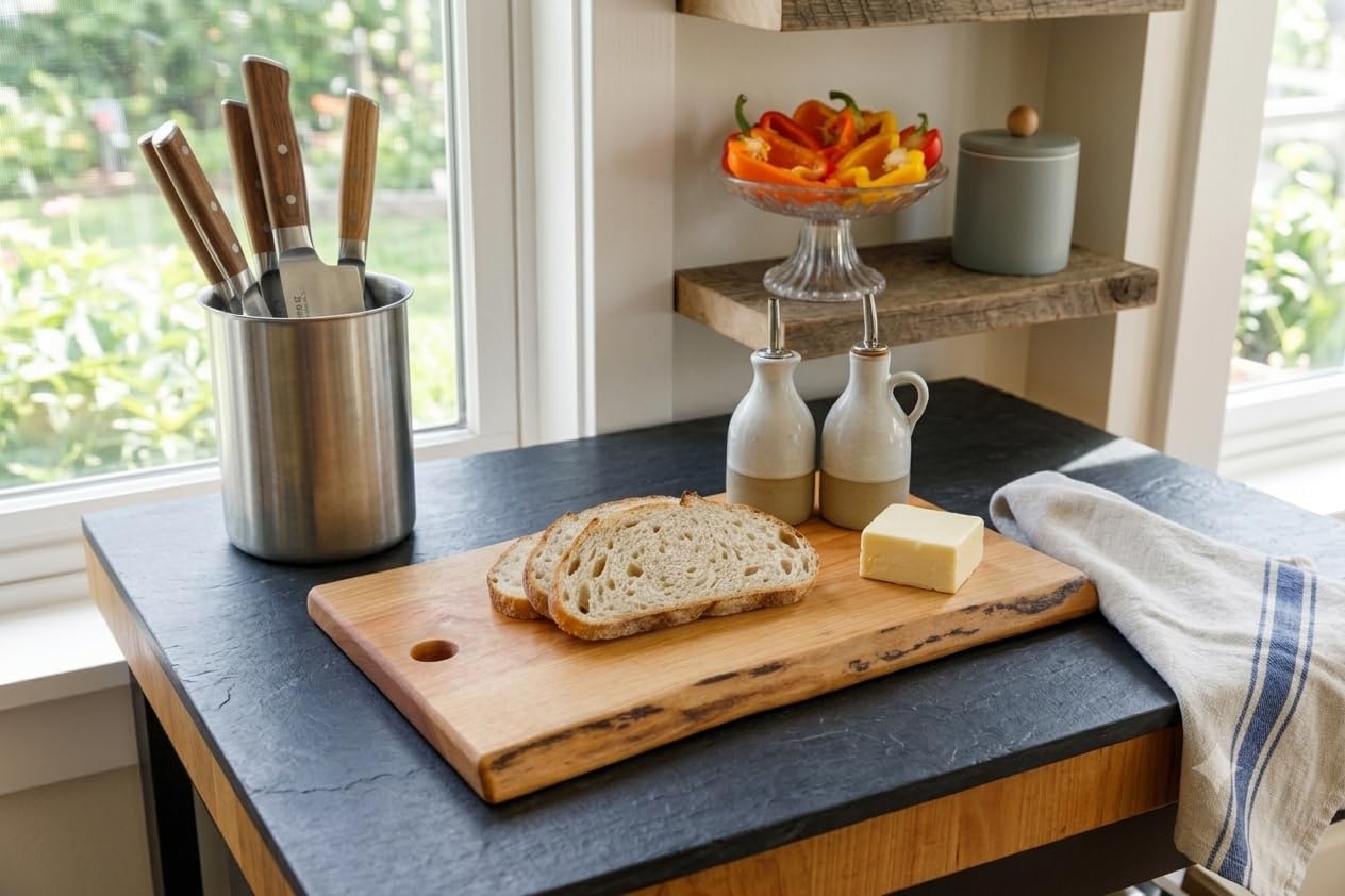 Live Edge Black Walnut Cutting Board – Amish Handmade in USA, One-of-a-Kind Charcuterie & Serving Board, Sustainably Harvested American Hardwood, 8"x12"| ArborDown
