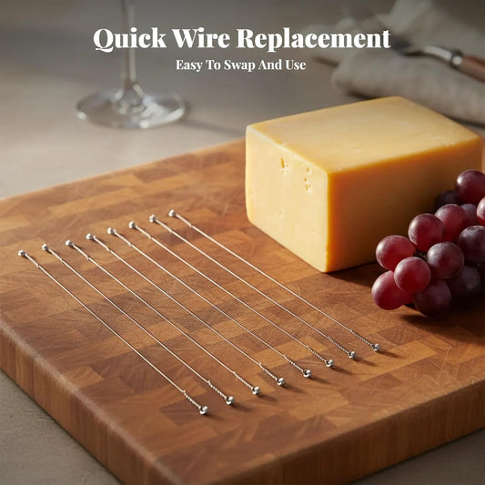 10Pcs Cheese Slicing Wire Stainless Steel Easy to Clean Practical Replacement Cheese Cutter Wire for Slicing Block Cheese, 6 inch