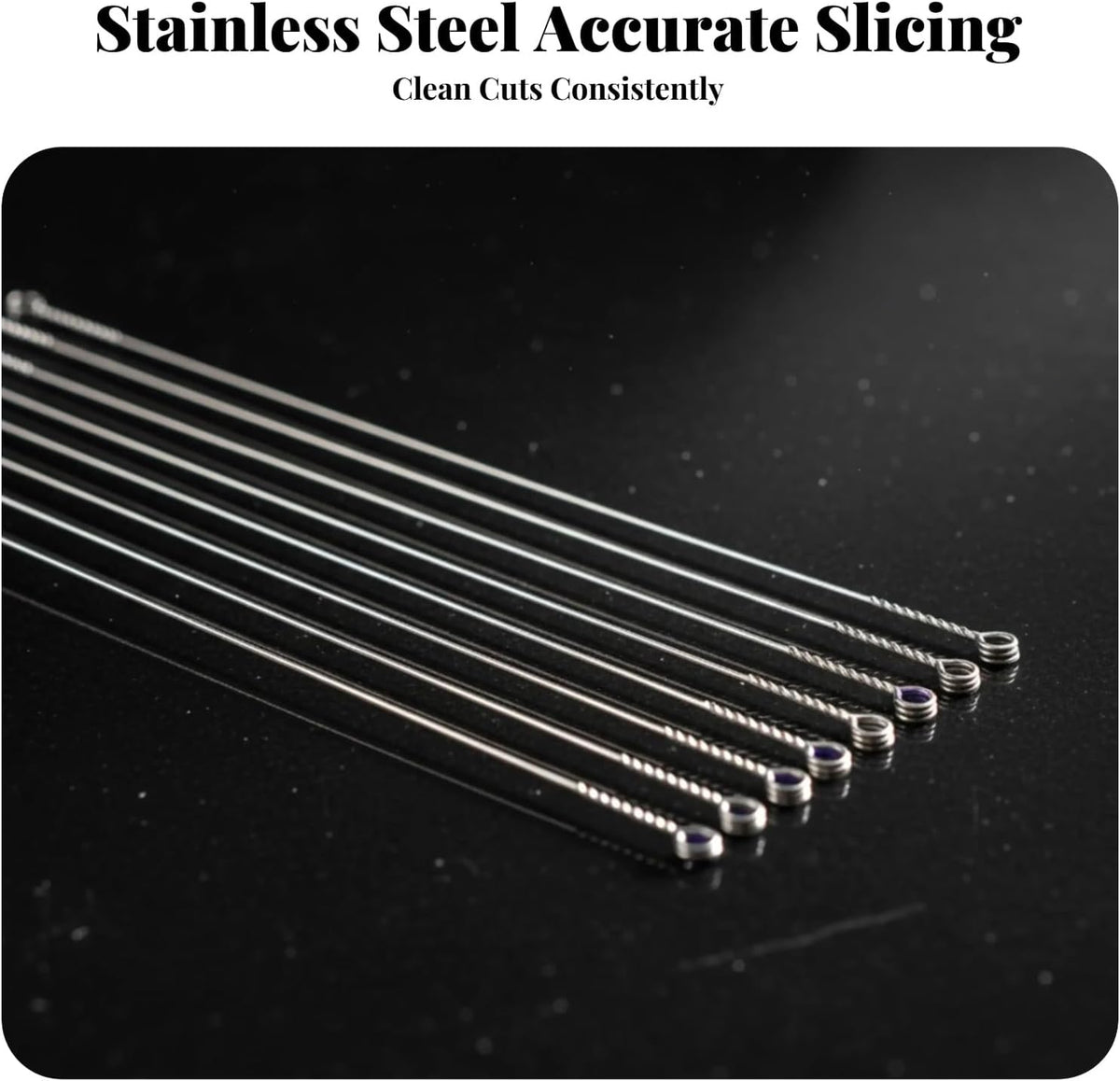 10Pcs Cheese Slicing Wire Stainless Steel Easy to Clean Practical Replacement Cheese Cutter Wire for Slicing Block Cheese, 6 inch