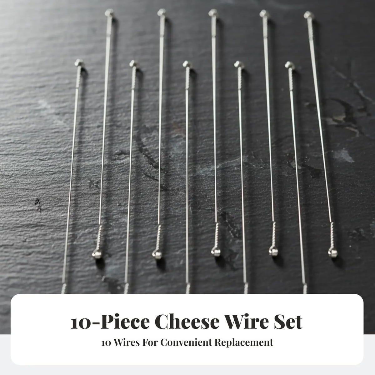 10Pcs Cheese Slicing Wire Stainless Steel Easy to Clean Practical Replacement Cheese Cutter Wire for Slicing Block Cheese, 6 inch