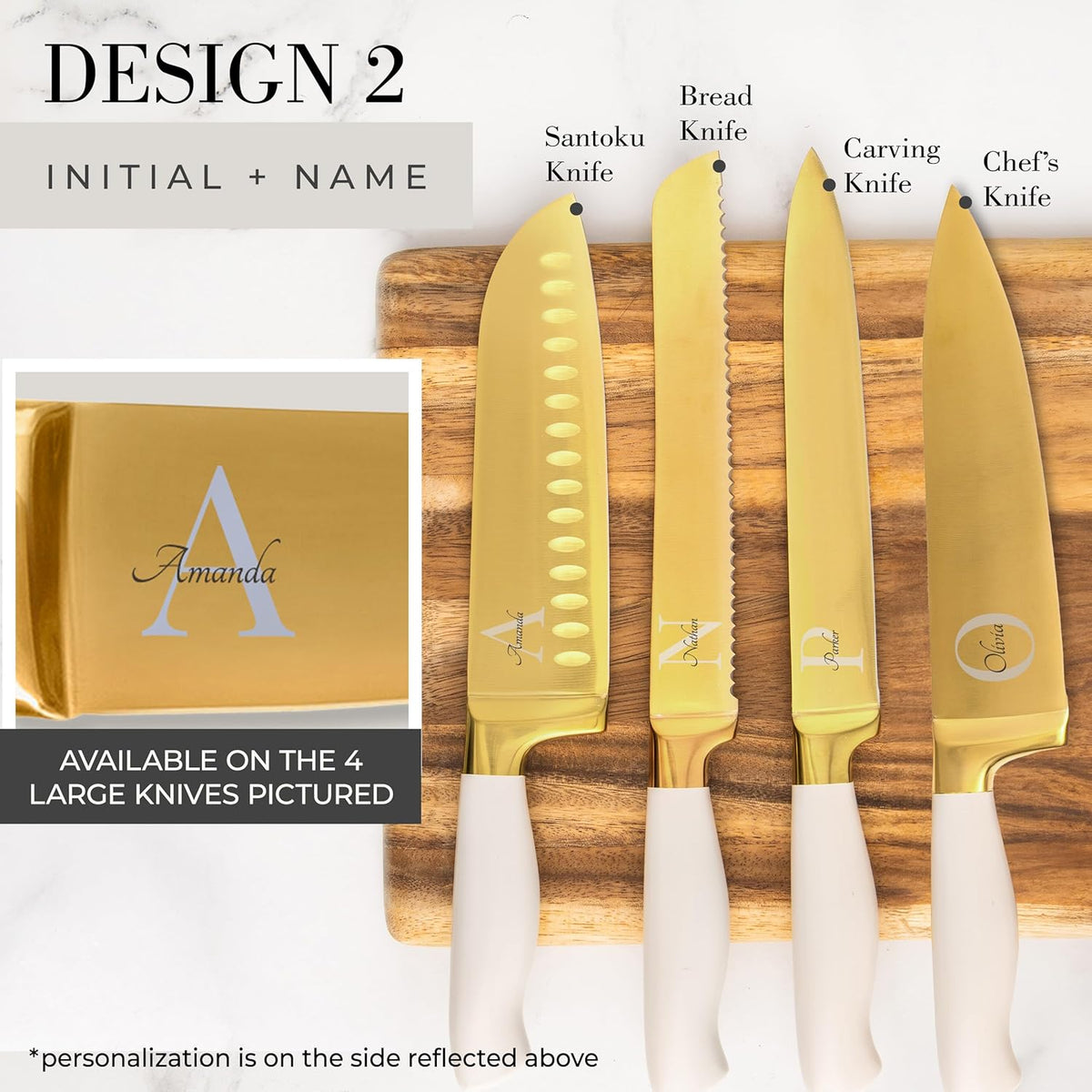 Black and Gold Knife Set with Block and Sharpener – 14-Piece Full Tang Golden Knives with Self-Sharpening Knife Block – Gold Kitchen Accessories for Cooking and Prepping; Ideal for Gifting