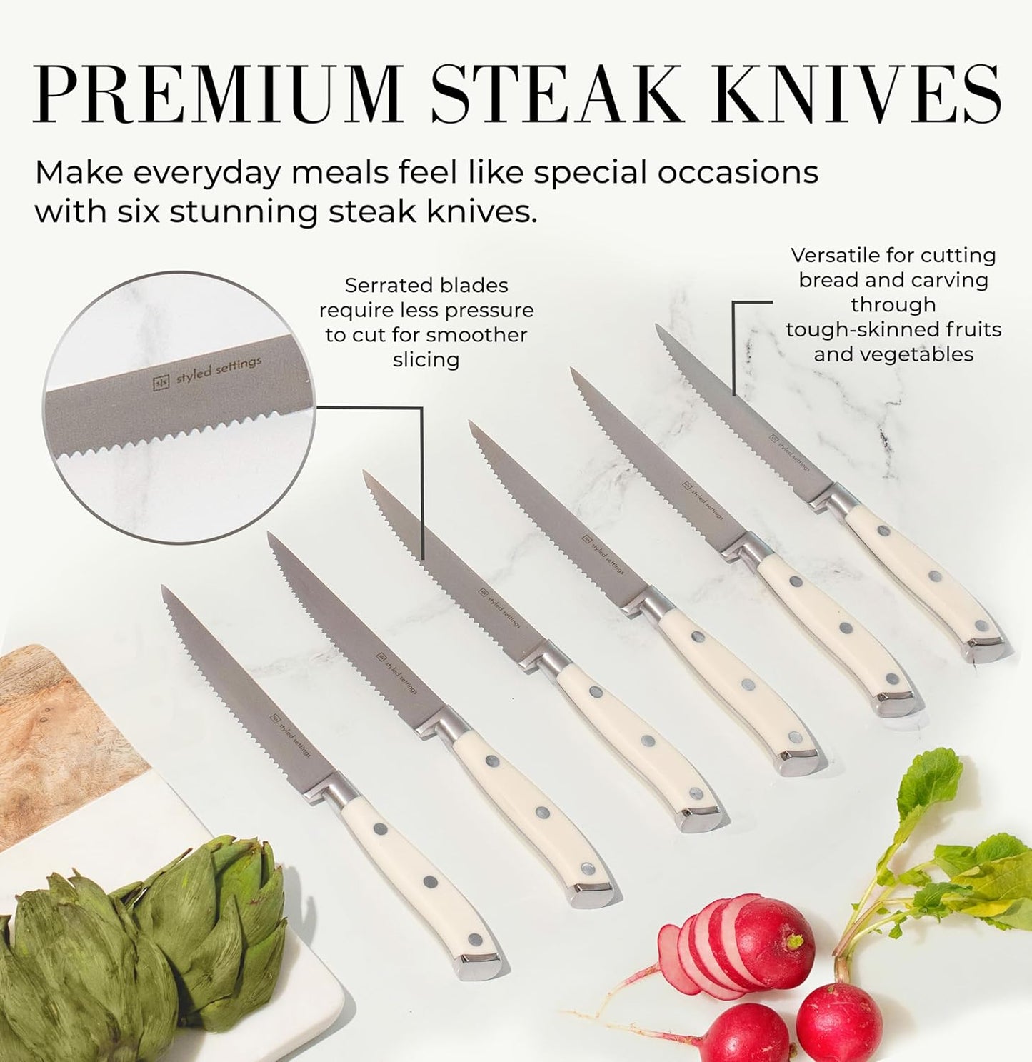 Black and Gold Knife Set with Block and Sharpener – 14-Piece Full Tang Golden Knives with Self-Sharpening Knife Block – Gold Kitchen Accessories for Cooking and Prepping; Ideal for Gifting