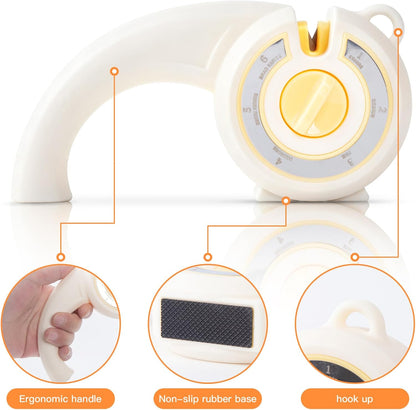 6-in-1 Knife Sharpener, 6-Stage Kitchen Knife Sharpener Helps Repair, Restore, Polish Pocket Knife, Chefs knife and Scissors with Ergonomic Non-Slip Grip - Beige