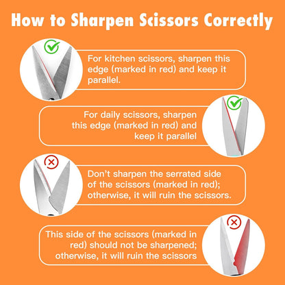 6-in-1 Knife Sharpener, 6-Stage Kitchen Knife Sharpener Helps Repair, Restore, Polish Pocket Knife, Chefs knife and Scissors with Ergonomic Non-Slip Grip - Beige
