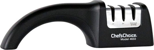 Professional Manual Knife Sharpeners AngleSelect for 15- and 20-Degree Straight-Edge and Serrated Knives with Diamond Abrasives Precise Angle Control & Compact Footprint, 2-Stage, Black