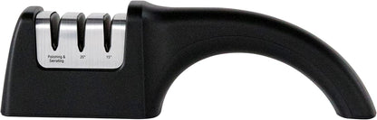 Professional Manual Knife Sharpeners AngleSelect for 15- and 20-Degree Straight-Edge and Serrated Knives with Diamond Abrasives Precise Angle Control & Compact Footprint, 2-Stage, Black