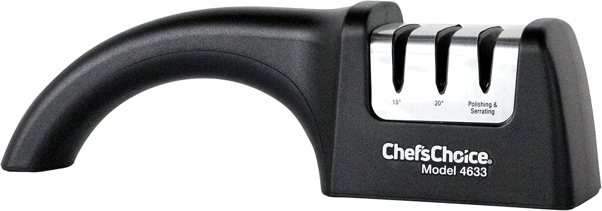 Professional Manual Knife Sharpeners AngleSelect for 15- and 20-Degree Straight-Edge and Serrated Knives with Diamond Abrasives Precise Angle Control & Compact Footprint, 2-Stage, Black