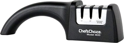 Professional Manual Knife Sharpeners AngleSelect for 15- and 20-Degree Straight-Edge and Serrated Knives with Diamond Abrasives Precise Angle Control & Compact Footprint, 2-Stage, Black