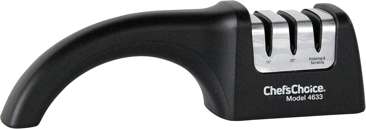 Professional Manual Knife Sharpeners AngleSelect for 15- and 20-Degree Straight-Edge and Serrated Knives with Diamond Abrasives Precise Angle Control & Compact Footprint, 2-Stage, Black