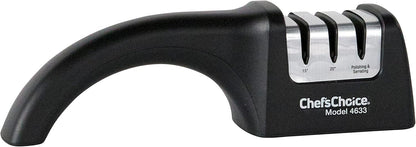 Professional Manual Knife Sharpeners AngleSelect for 15- and 20-Degree Straight-Edge and Serrated Knives with Diamond Abrasives Precise Angle Control & Compact Footprint, 2-Stage, Black