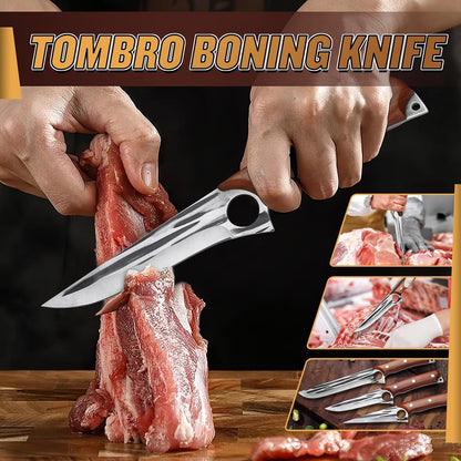 TOMBRO Damascus Boning Knife, 5.5" Full Tang with Rosewood Handle, Versatile Deboning & Meat Trimming Knife (6.5 Inches)