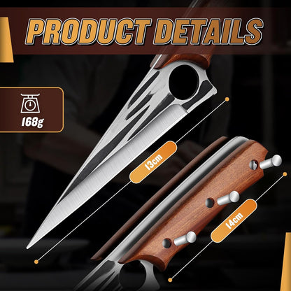 TOMBRO Damascus Boning Knife, 5.5" Full Tang with Rosewood Handle, Versatile Deboning & Meat Trimming Knife (6.5 Inches)