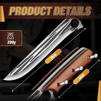 TOMBRO Damascus Boning Knife, 5.5" Full Tang with Rosewood Handle, Versatile Deboning & Meat Trimming Knife (6.5 Inches)