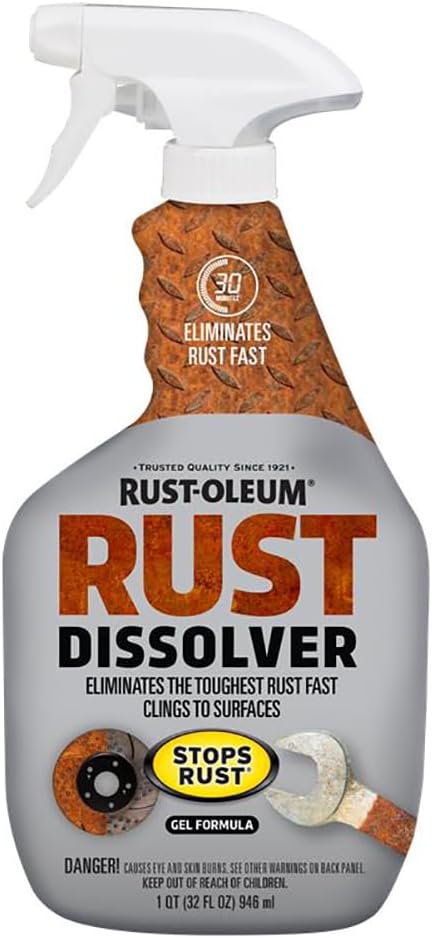 Rust Dissolver Trigger Spray Gel | Heavy-Duty Corrosion Remover for Metal Tools, Cars, Bikes, Grills, Bolts, Firearms & More | 32 oz