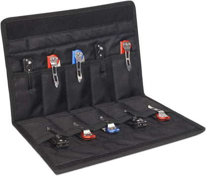 Knife Display Case for 10 Pocket Knives, Folding Knife Storage Organizer, Knives Collection Pouch for Survival, Outdoor