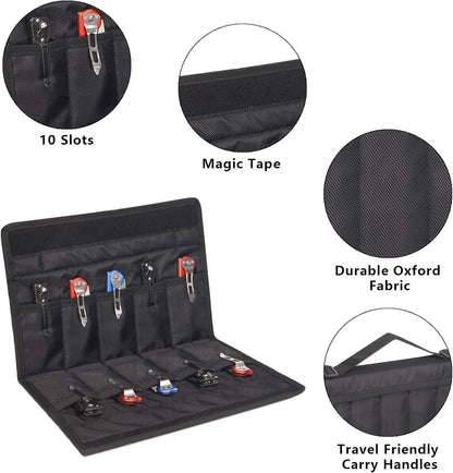 Knife Display Case for 10 Pocket Knives, Folding Knife Storage Organizer, Knives Collection Pouch for Survival, Outdoor