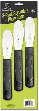 Millennia Wavy Edge Spreader, 3.5 Inch Blade, Black Handle