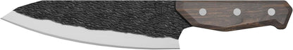 PrimalForge Nakiri Knife | Precision Cutting, Vegetable Cutlery, Home & Professional Knife, Rugged Stonewash Finish, Sharp 5Cr15MoV Stainless-Steel, Wood Handle, Hand Forged Appearance