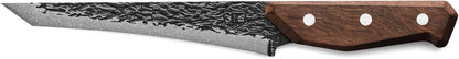 PrimalForge Nakiri Knife | Precision Cutting, Vegetable Cutlery, Home & Professional Knife, Rugged Stonewash Finish, Sharp 5Cr15MoV Stainless-Steel, Wood Handle, Hand Forged Appearance