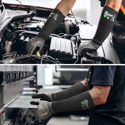 AIR-SKIN ANSI A6 Cut Resistant Arm Sleeves, Cooling Cut Sleeves with High Risk Cut Protection for Thin Skin, Gardening Safety Protective Sleeve for Farming, Yard, Pet Grooming, Black, 3 Pairs