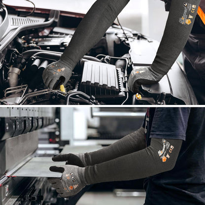 AIR-SKIN ANSI A6 Cut Resistant Arm Sleeves, Cooling Cut Sleeves with High Risk Cut Protection for Thin Skin, Gardening Safety Protective Sleeve for Farming, Yard, Pet Grooming, Black, 3 Pairs