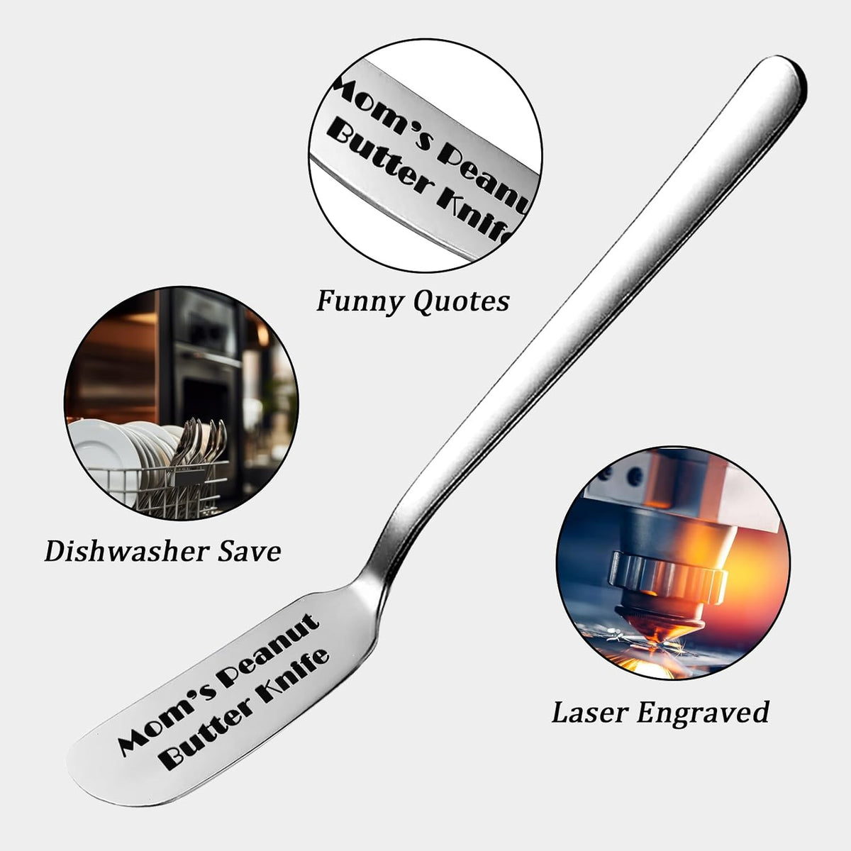 Peanut Butter Knife, Personalized Engraved Cheese Knives, Novelty Gifts for Sandwich Bread Toast Lover