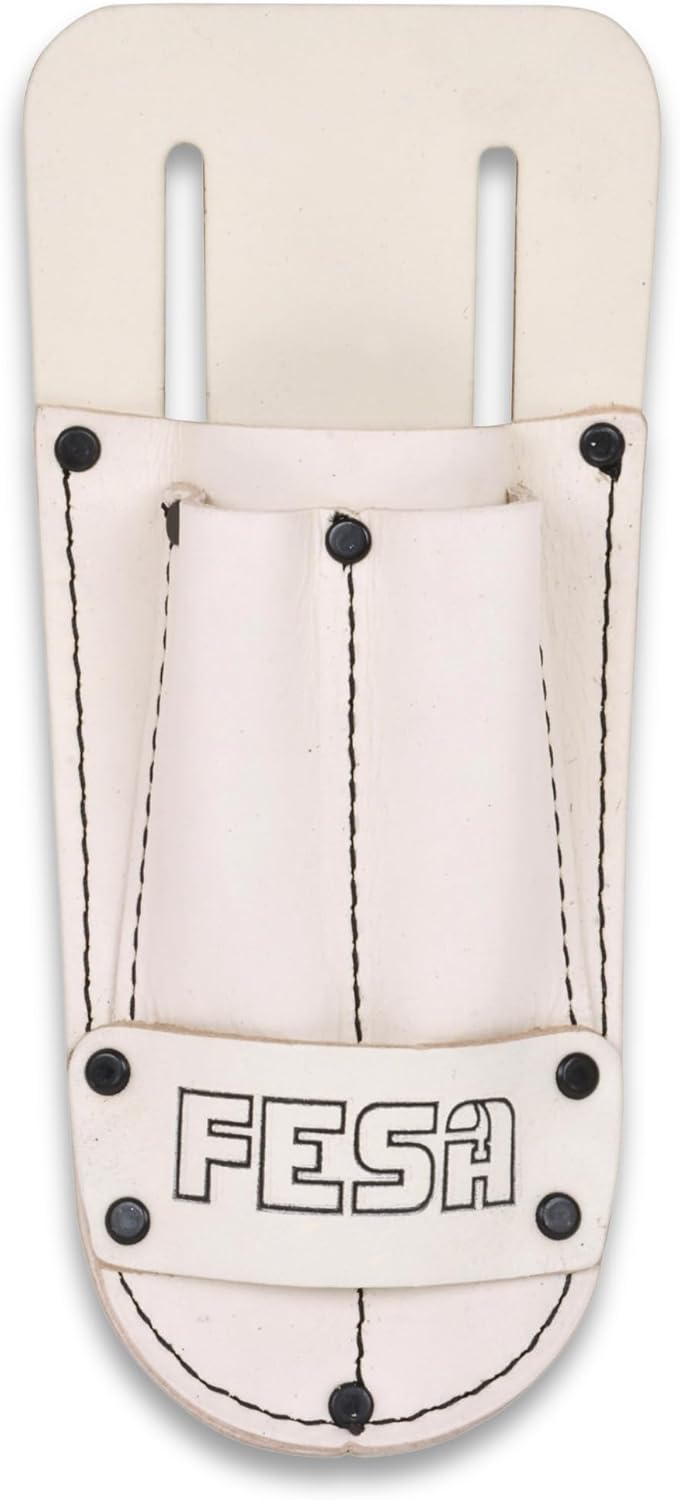 Leather Utility Knife Pouch - Top Grain Leather Knife Pouch for Belt with 2 Pen/Pencil Pockets & Heavy Duty Reinforced Rivets - Fits Belts up to 2" - Handcrafted