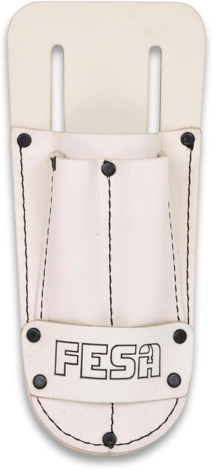 Leather Utility Knife Pouch - Top Grain Leather Knife Pouch for Belt with 2 Pen/Pencil Pockets & Heavy Duty Reinforced Rivets - Fits Belts up to 2" - Handcrafted