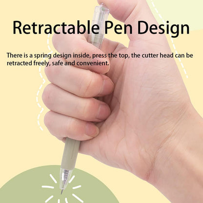 Craft Exact Knife Craft Cutting Tool Paper Cutter Knife Pen Retractable Hobby Knife Blade Art Utility Precision Paper Cutting Carving Tool w/Pocket Clip for DIY Drawing Scrapbooking Tools