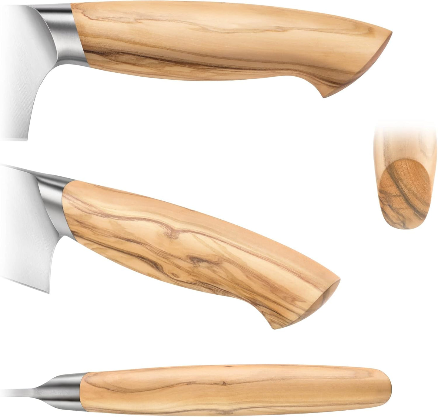 Cangshan OLIV Series 4-Piece Fine-Edge Steak Knife Set, Forged Swedish 14C28N Steel, 501653
