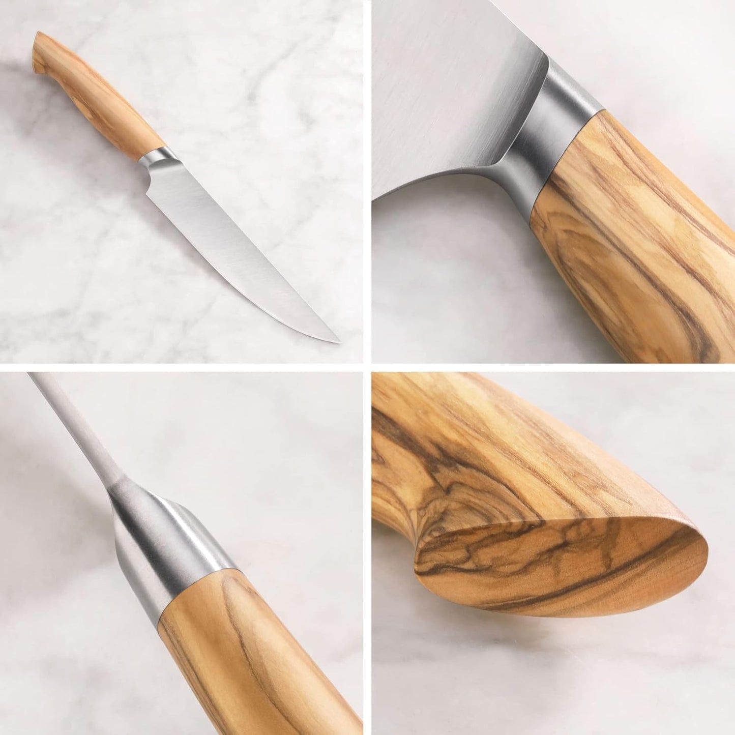 Cangshan OLIV Series 4-Piece Fine-Edge Steak Knife Set, Forged Swedish 14C28N Steel, 501653