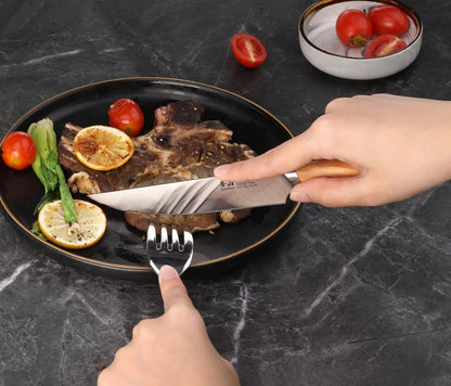 Cangshan OLIV Series 4-Piece Fine-Edge Steak Knife Set, Forged Swedish 14C28N Steel, 501653