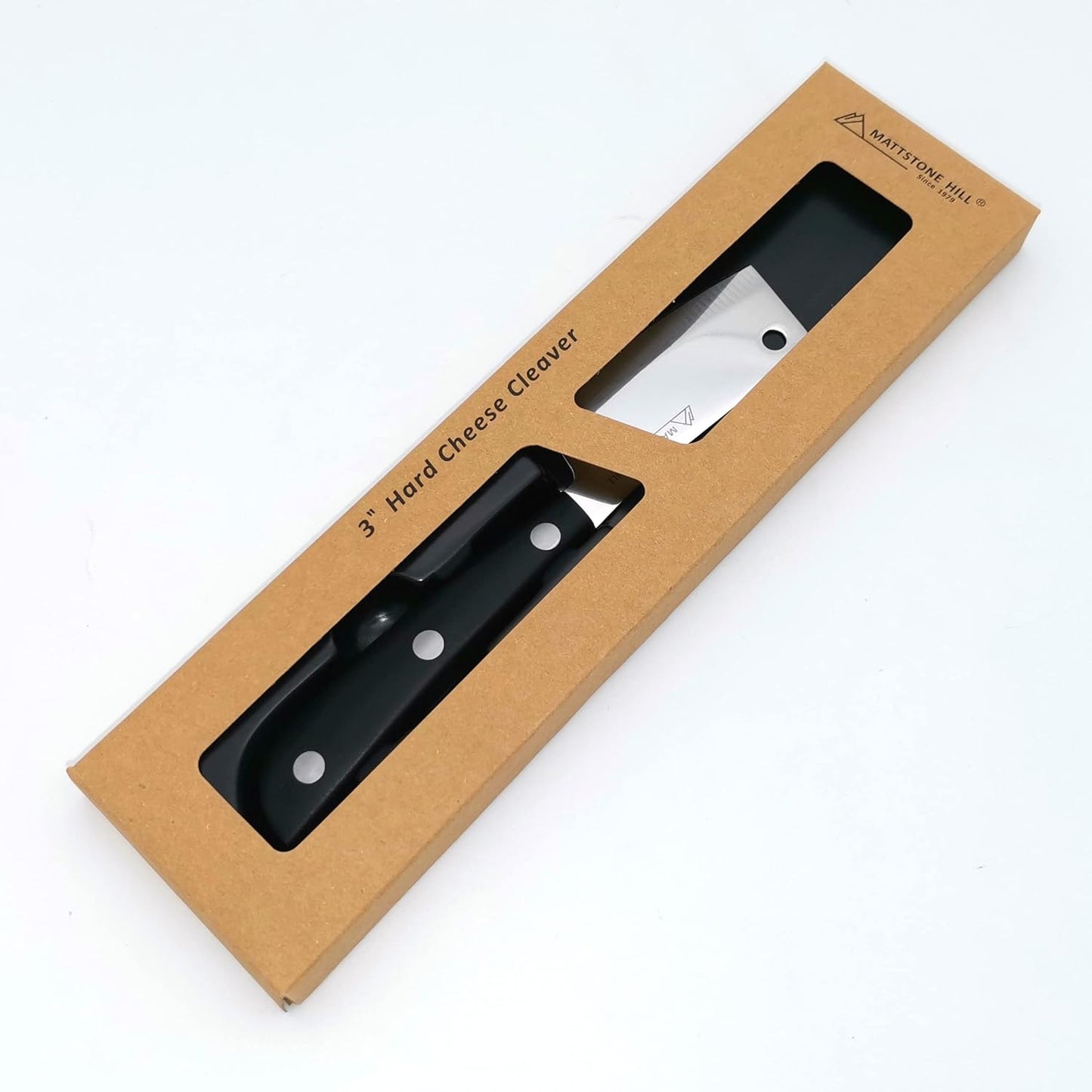 Cheese Knife, MATTSTONE HILL Cheese Knives Set - Soft & Semi Hard Cheese Knife, Soft Cheese Slicer, Cheese Cleaver, Hard Cheese Cutter, Premium Stainless Steel, Wood Handle