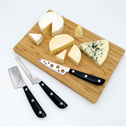 Cheese Knife, MATTSTONE HILL Cheese Knives Set - Soft & Semi Hard Cheese Knife, Soft Cheese Slicer, Cheese Cleaver, Hard Cheese Cutter, Premium Stainless Steel, Wood Handle