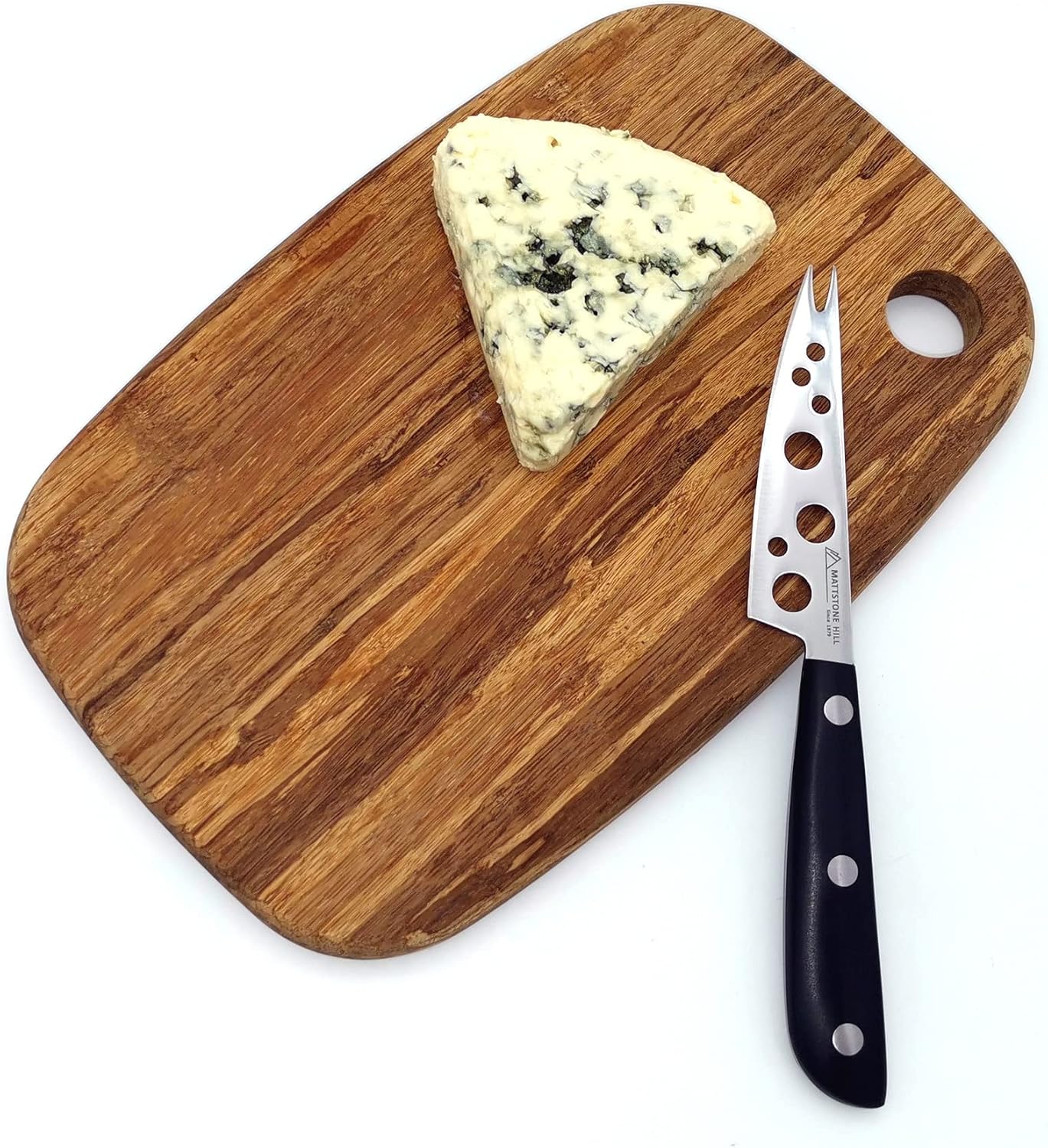 Cheese Knife, MATTSTONE HILL Cheese Knives Set - Soft & Semi Hard Cheese Knife, Soft Cheese Slicer, Cheese Cleaver, Hard Cheese Cutter, Premium Stainless Steel, Wood Handle