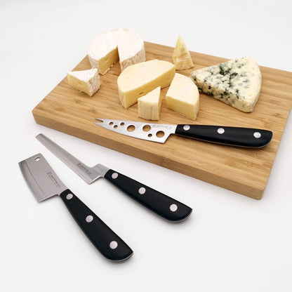 Cheese Knife, MATTSTONE HILL Cheese Knives Set - Soft & Semi Hard Cheese Knife, Soft Cheese Slicer, Cheese Cleaver, Hard Cheese Cutter, Premium Stainless Steel, Wood Handle