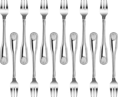Shell Pattern 18/0 Stainless Steel Oyster Fork, 6-Inch, Set of 12, Commercial Grade