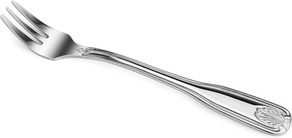 Shell Pattern 18/0 Stainless Steel Oyster Fork, 6-Inch, Set of 12, Commercial Grade