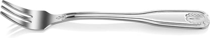 Shell Pattern 18/0 Stainless Steel Oyster Fork, 6-Inch, Set of 12, Commercial Grade
