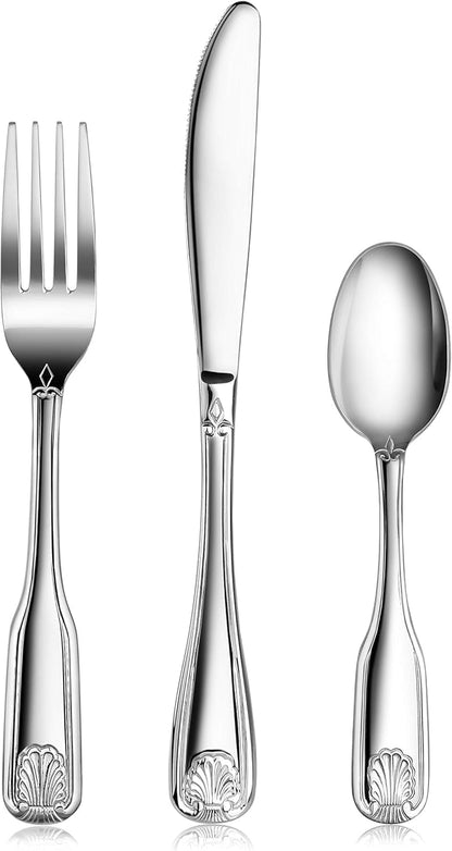 Shell Pattern 18/0 Stainless Steel Oyster Fork, 6-Inch, Set of 12, Commercial Grade