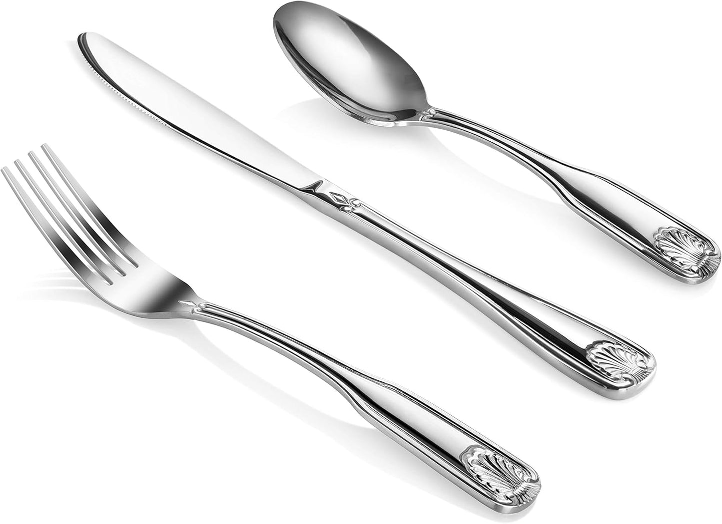 Shell Pattern 18/0 Stainless Steel Oyster Fork, 6-Inch, Set of 12, Commercial Grade